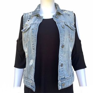 CATO Jean destressed vest